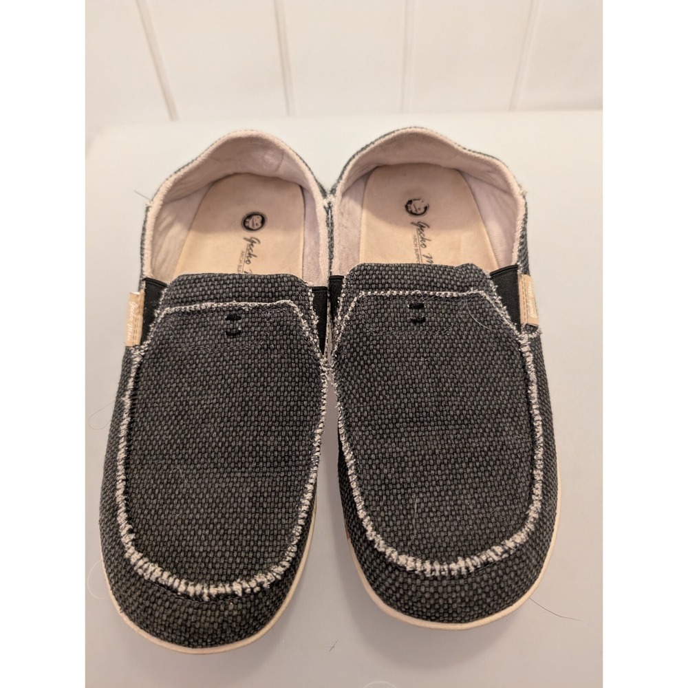 Gecko Man | Walk Hero | Arch Support | Gray Cotton Canvas | Loafers Sz 11